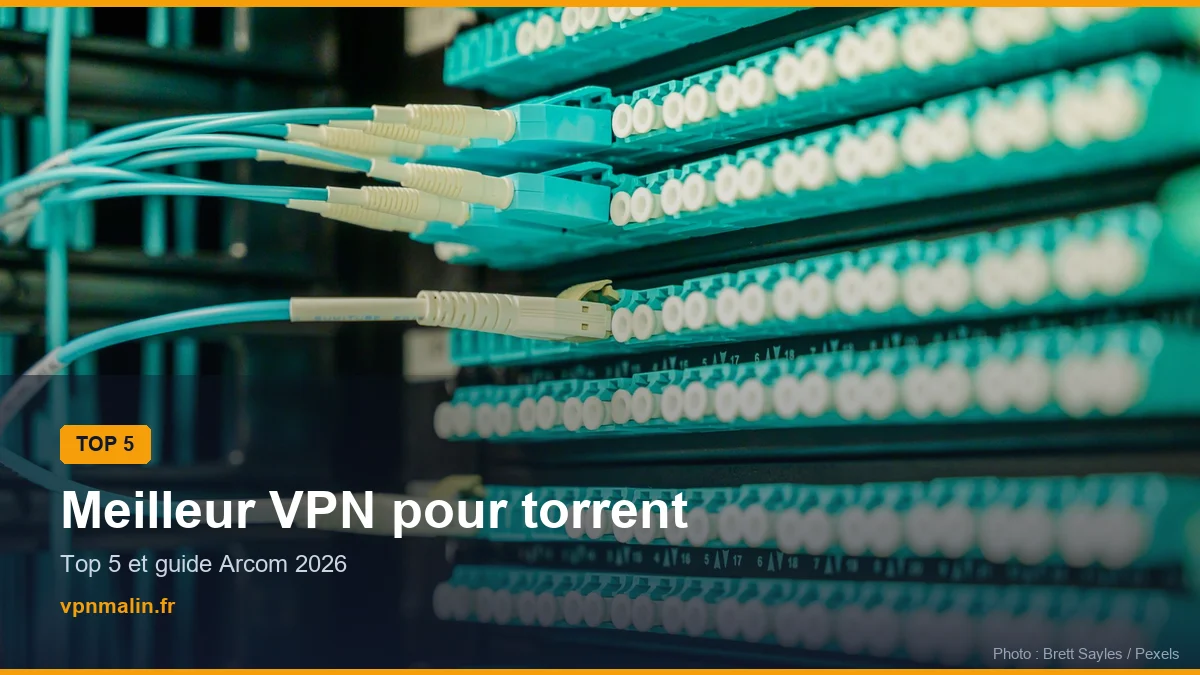 Câbles réseau sur un panneau de brassage — meilleur VPN pour le torrent en 2026