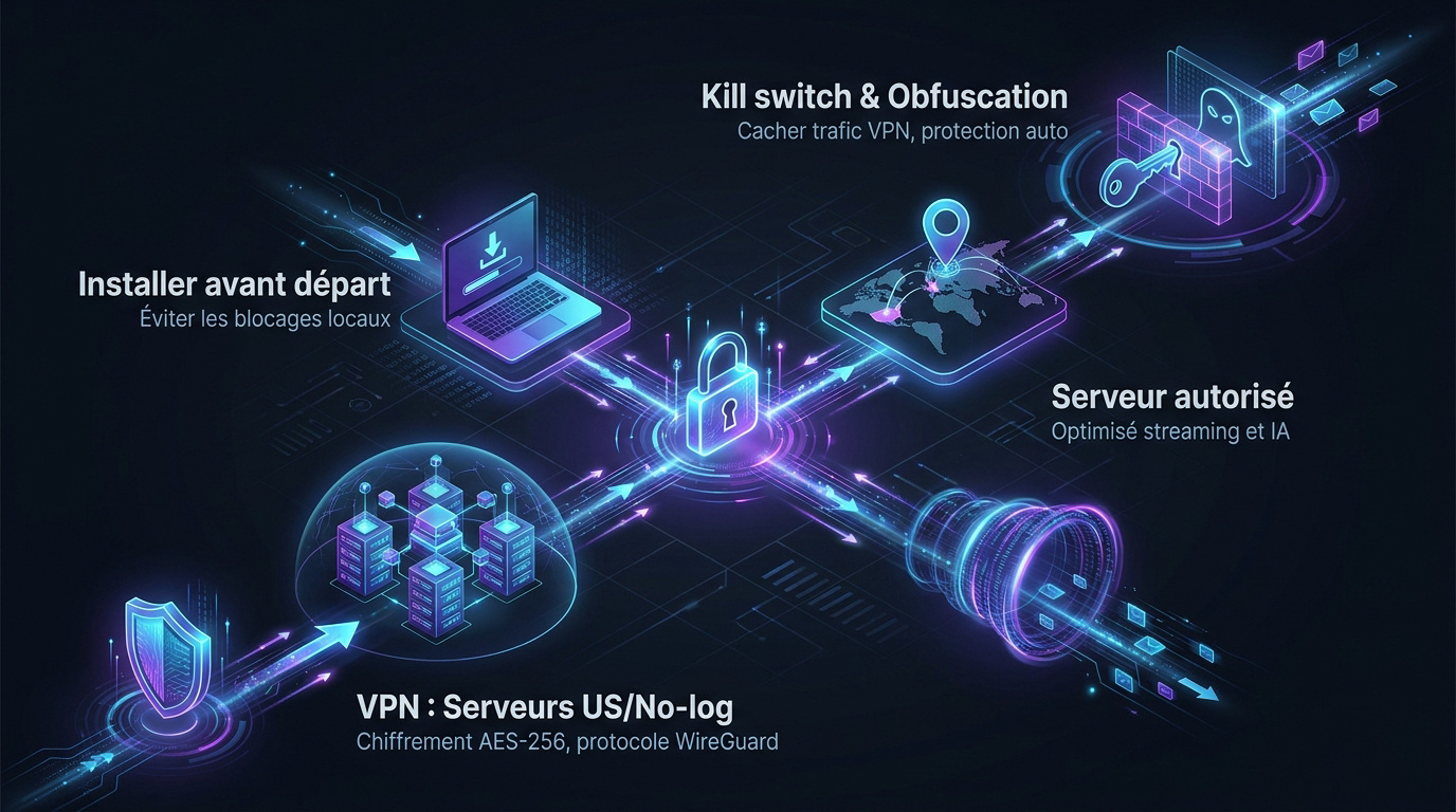 Tutoriel en 4 étapes pour utiliser un VPN avec ChatGPT, Claude et Gemini