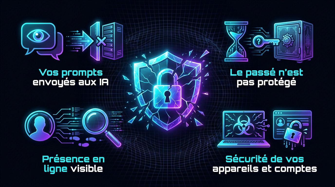 Schéma des zones de vulnérabilité persistantes malgré le chiffrement post-quantique