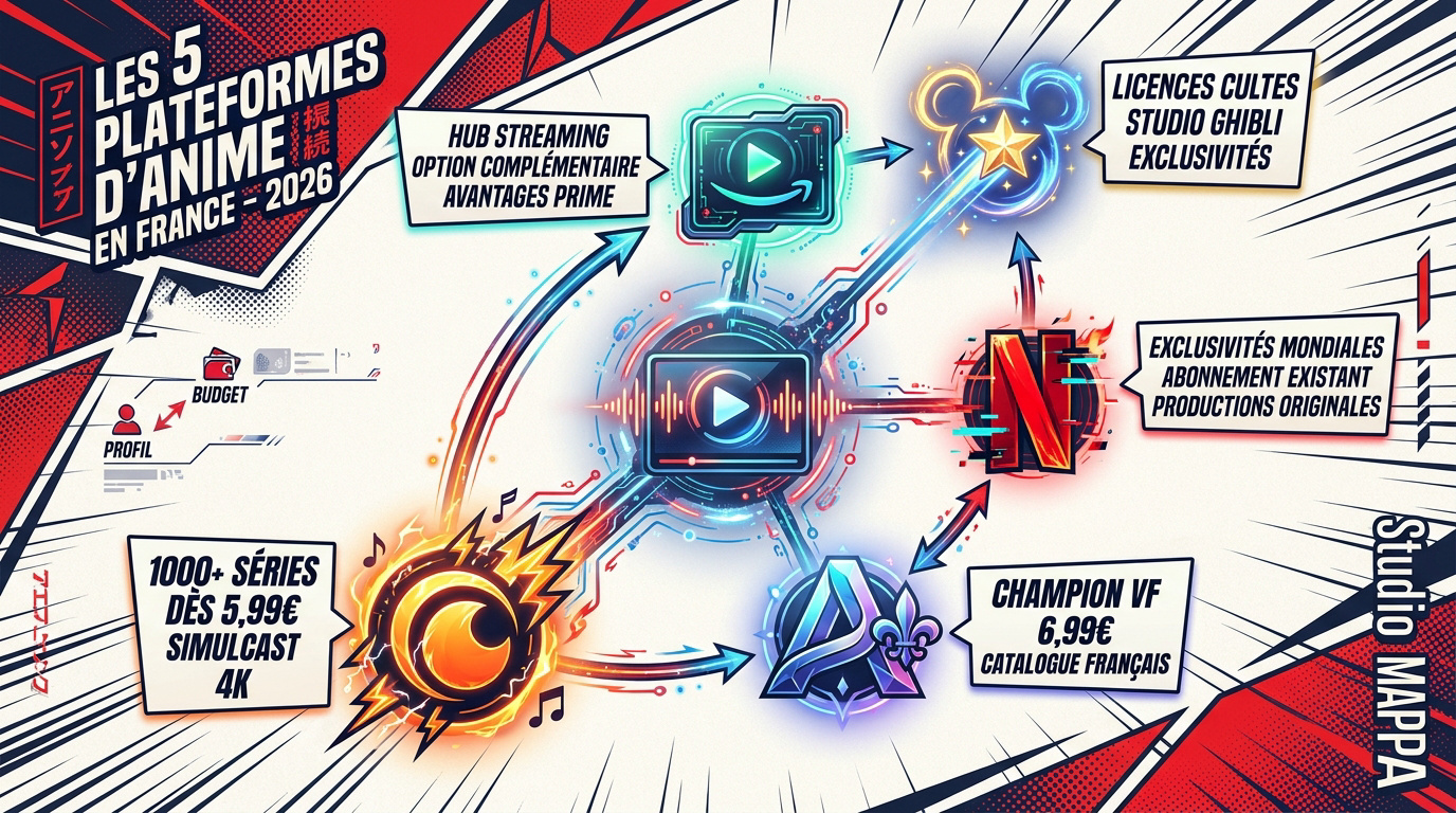 Comparatif des 5 meilleures plateformes de streaming anime en France pour l'année 2026