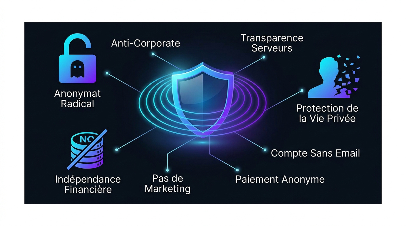 Illustration de la protection de l'anonymat et de l'indépendance numérique avec Mullvad