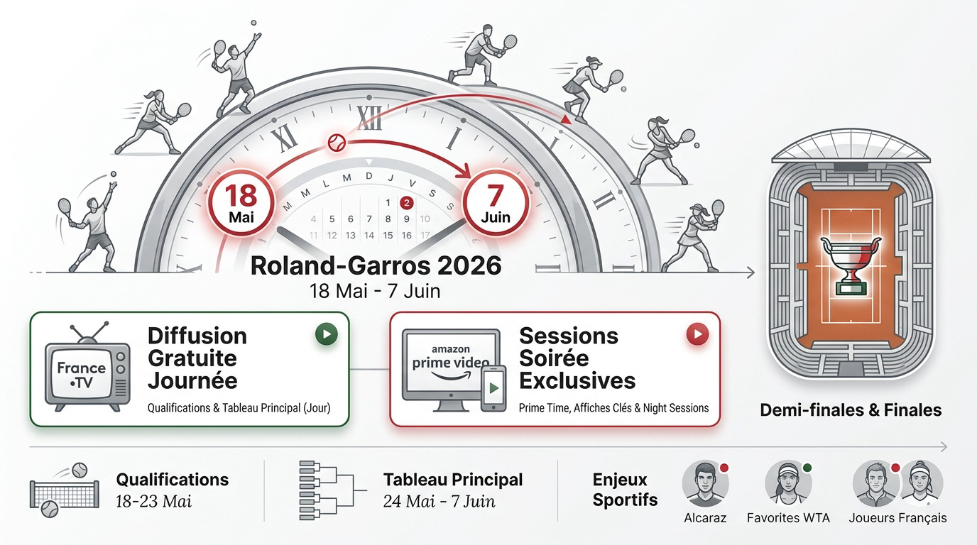 Court Philippe-Chatrier sous le soleil de Roland-Garros 2026