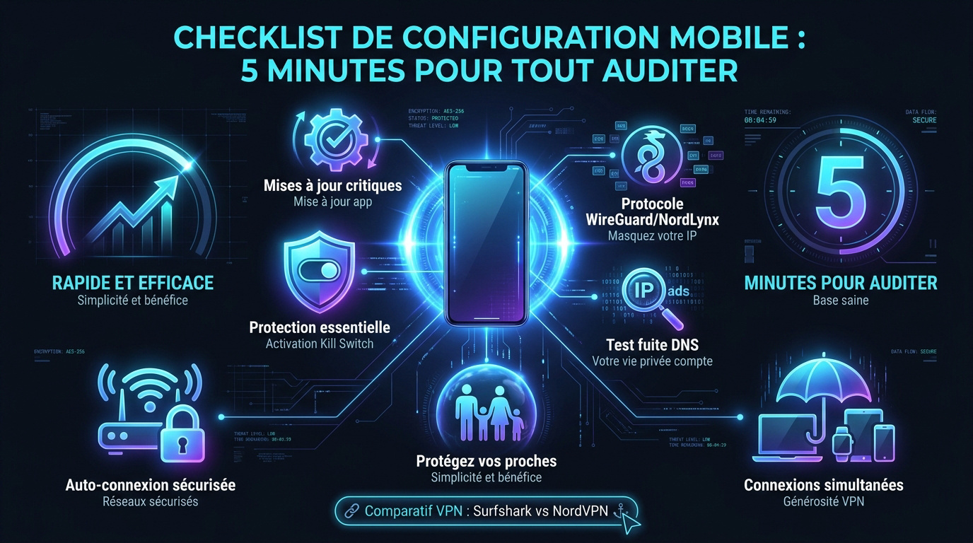 Checklist de configuration pour sécuriser un VPN sur smartphone en cinq minutes