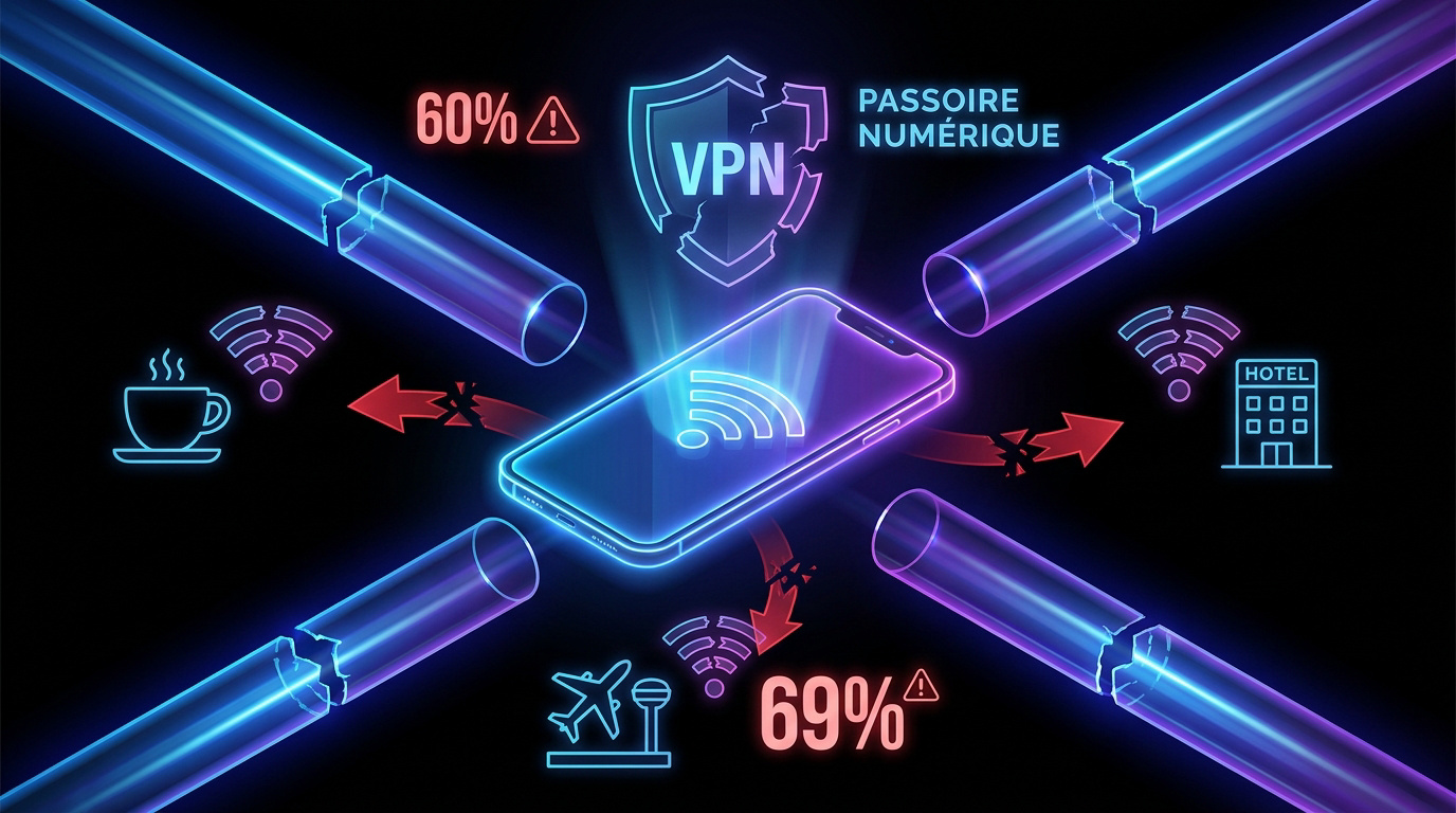 Illustration d'une passoire num&eacute;rique symbolisant les failles de s&eacute;curit&eacute; sur smartphone