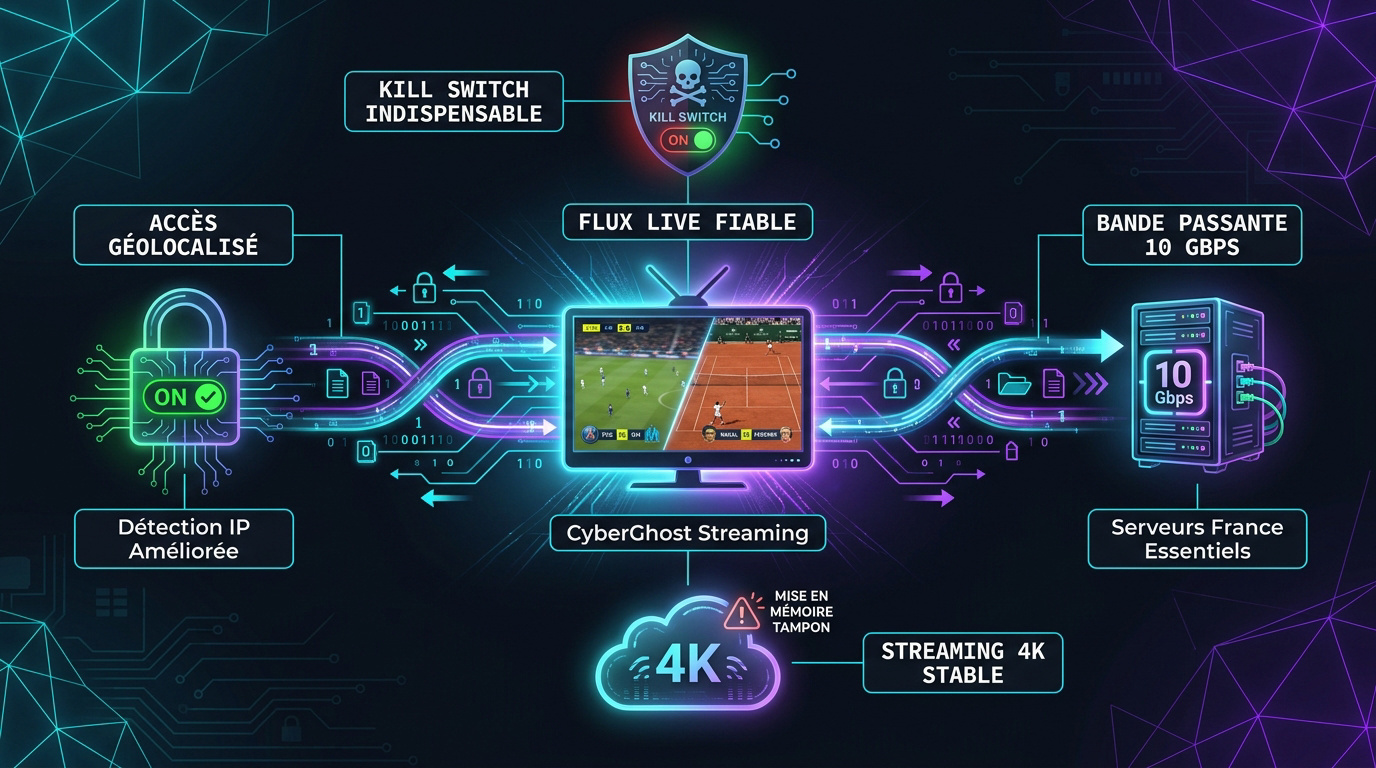 Infographie sur la sécurité et le streaming haute performance pour beIN Sports en 2026