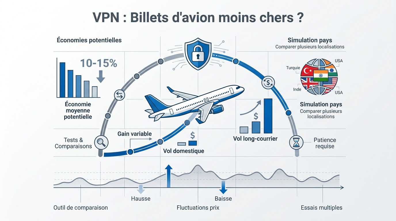 Comparaison de prix de billets d'avion avec un VPN