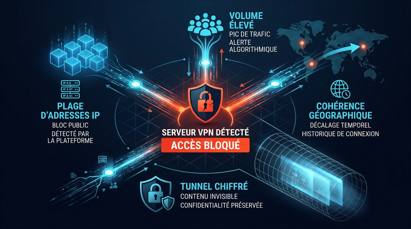 VPN détecté, streaming bloqué : message d'erreur affiché par une plateforme